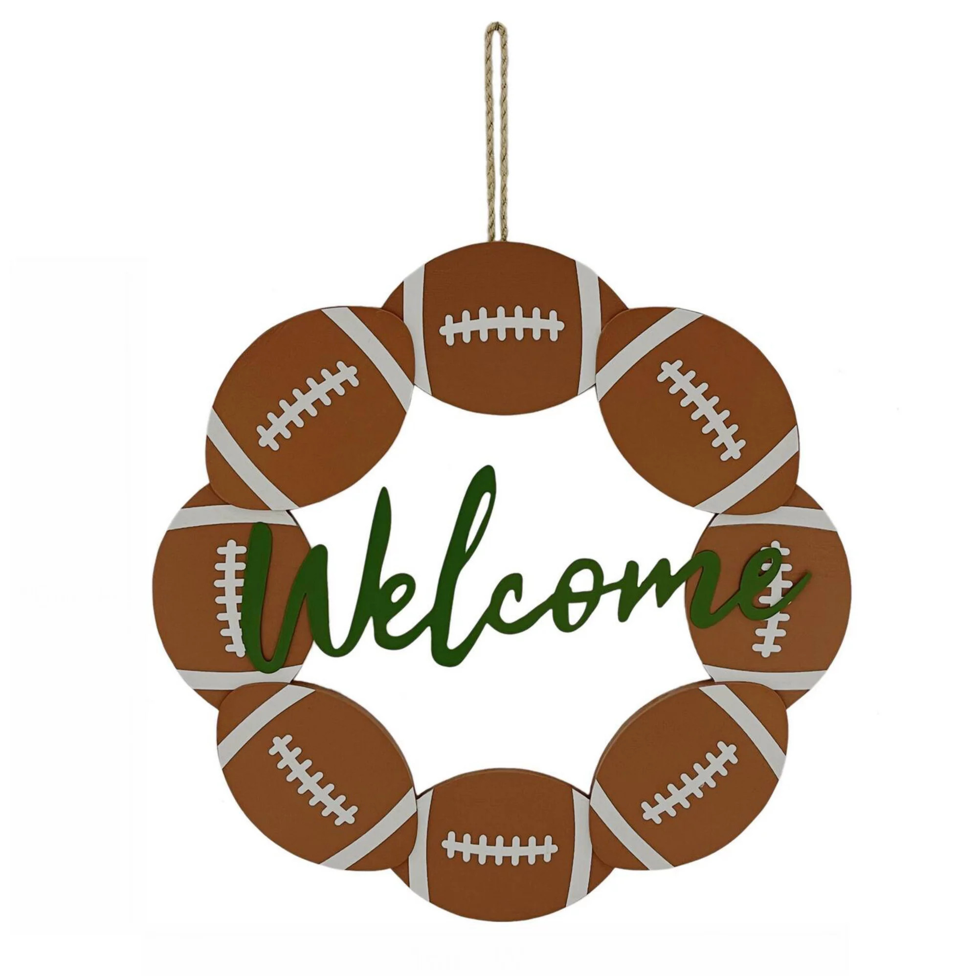 Celebrate Together™ Fall Wood Welcome Football Wreath, Brown | Kohl's