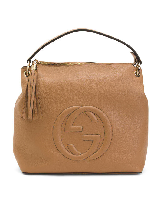 Made In Italy Calf Leather Large Soho Hobo With Shoulder Strap | TJ Maxx