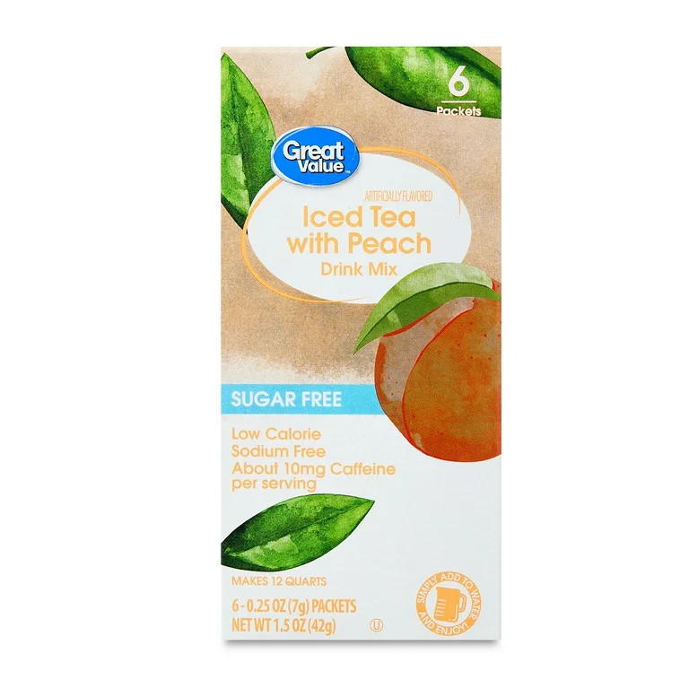 Great Value Iced Tea with Peach Liquid Drink Mix, 0.25 oz, 6 Count | Walmart (US)