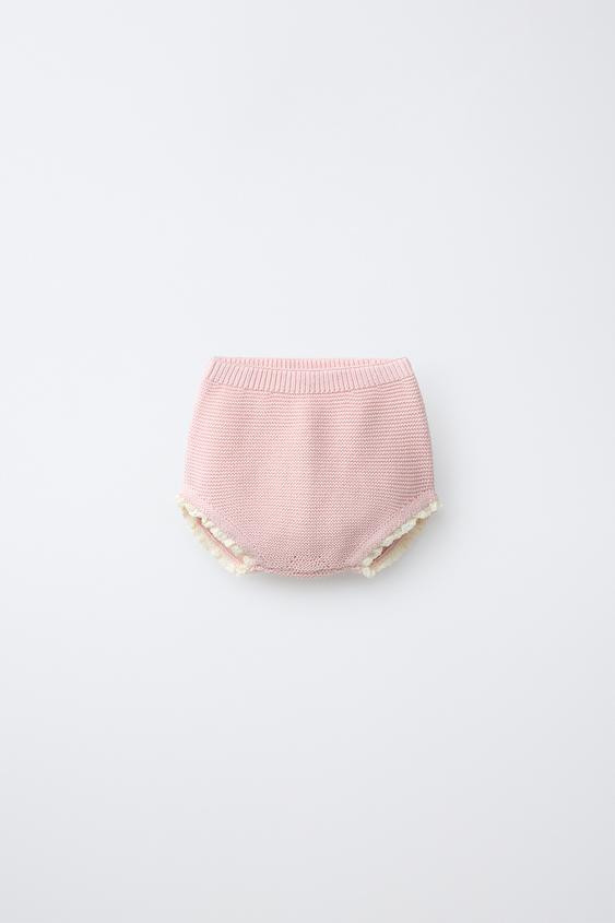 CONTRAST LACE KNIT BOTTOMS | Zara US