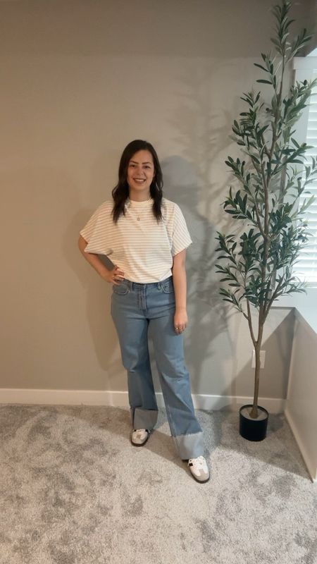 Loving this everyday tee and these jeans from Abercrombie, I have them paired with my favorite Adidas Samba Sneakers! 

#LTKfindsunder100 #LTKshoecrush #LTKstyletip