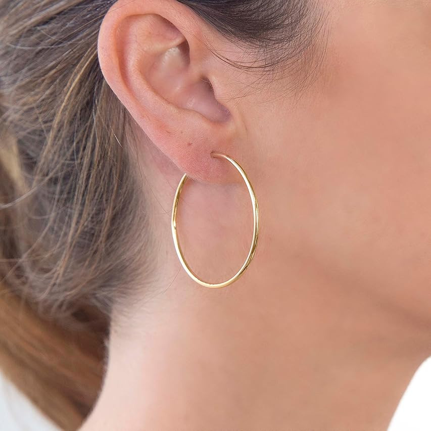 Altitude Boutique 18K Small Gold Hoop Earrings For Women | Gold Plated Thin Tube Earrings | Light... | Amazon (US)