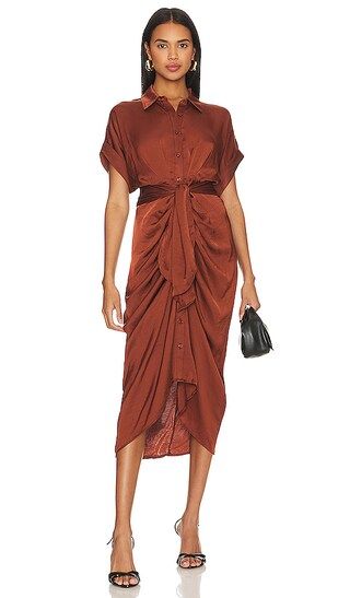Tori Midi Dress in Cinnamon | Revolve Clothing (Global)