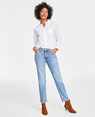 Women's Collared Button-Down Shirt, XXS-4X, Created for Macy’s | Macy's
