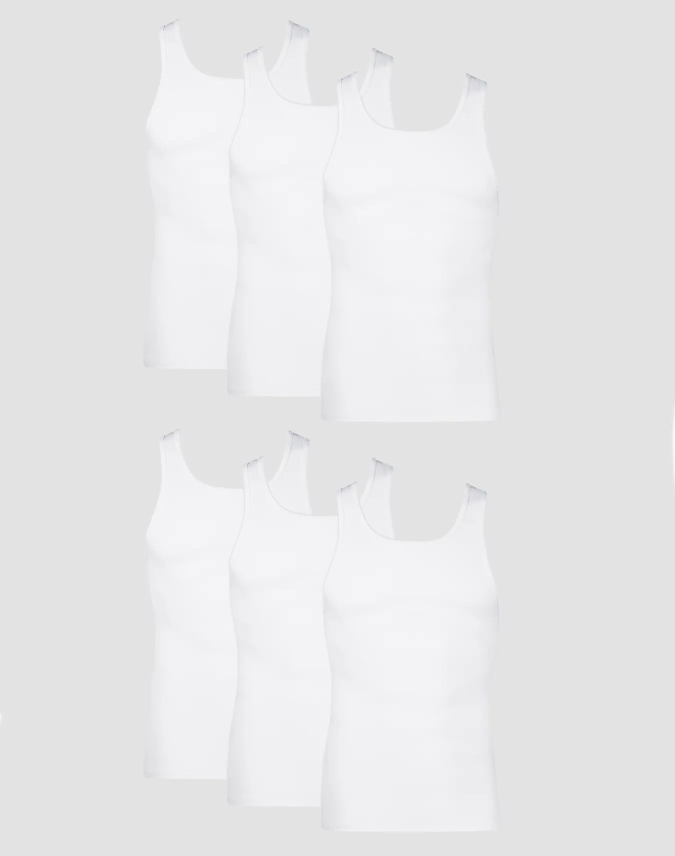 Hanes Men's Cotton Tank Undershirt, Moisture-Wicking, White, 6-Pack #372AP6 | Hanes.com