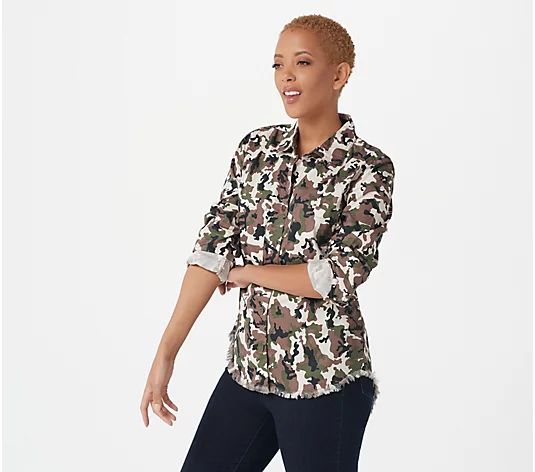 Seed to Style Organic Cotton Twill Button-Down Shirt w/ Fray | QVC