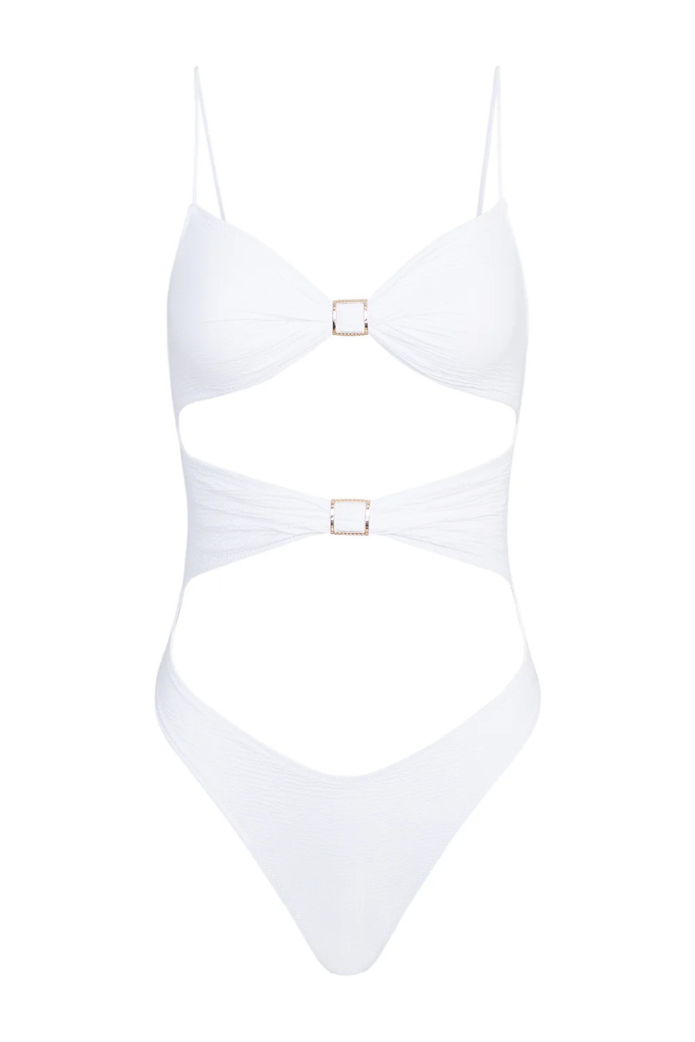 high twist one piece in white seersucker | Tropic of C