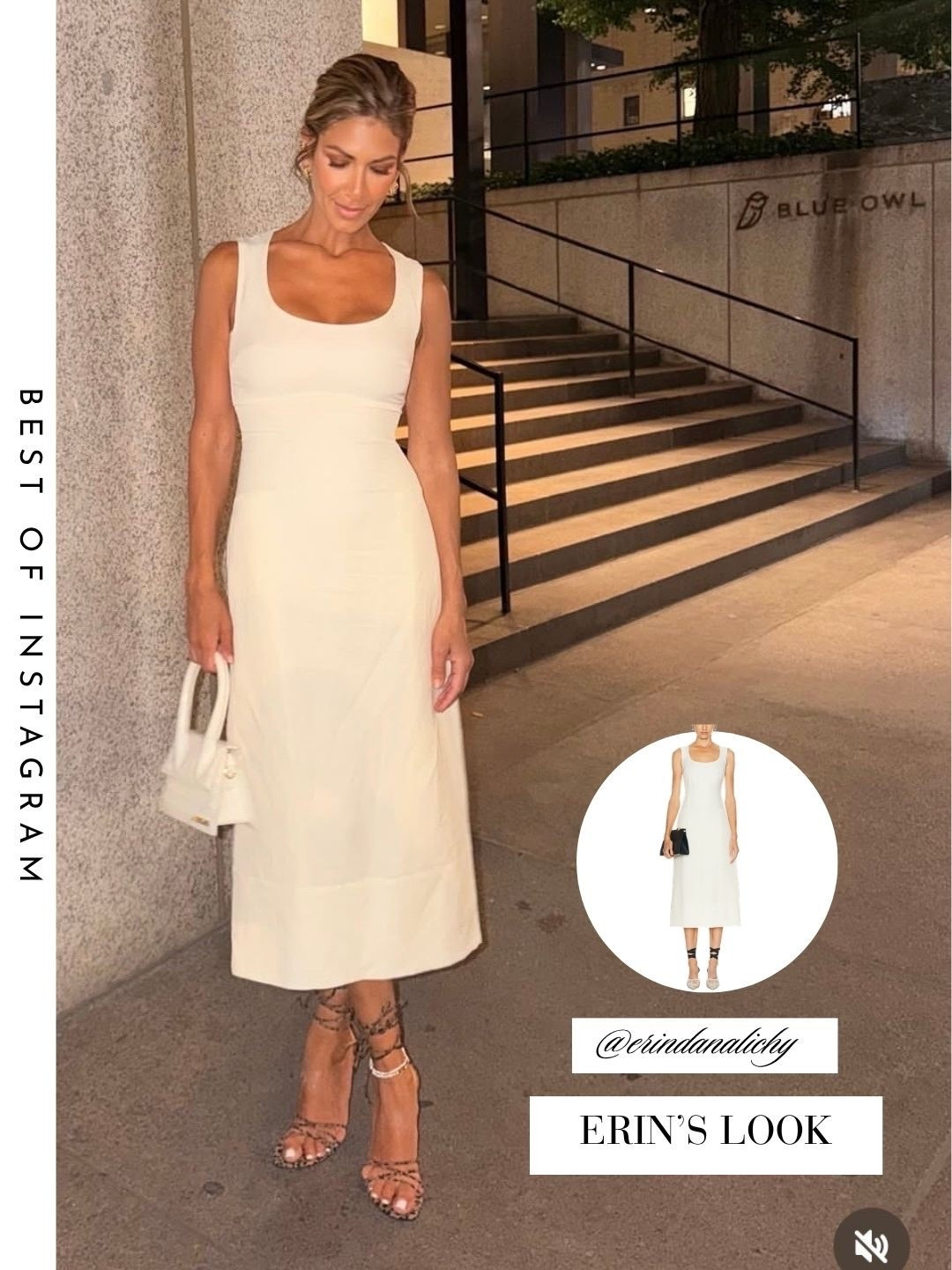 Erin Lichy’s White Scoop Neck Midi Dress 📸 = @erindanalichy