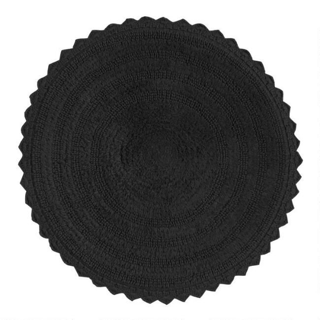 Round Black Cotton Redondo Bath Mat | World Market