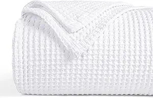 PHF 100% Cotton Waffle Weave Blanket Queen Size 90"x90"-Lightweight Washed Soft Breathable Blanke... | Amazon (US)