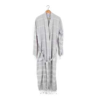 Peshtemal Gray Large 100% Organic Turkish Cotton Bath Robes | The Home Depot