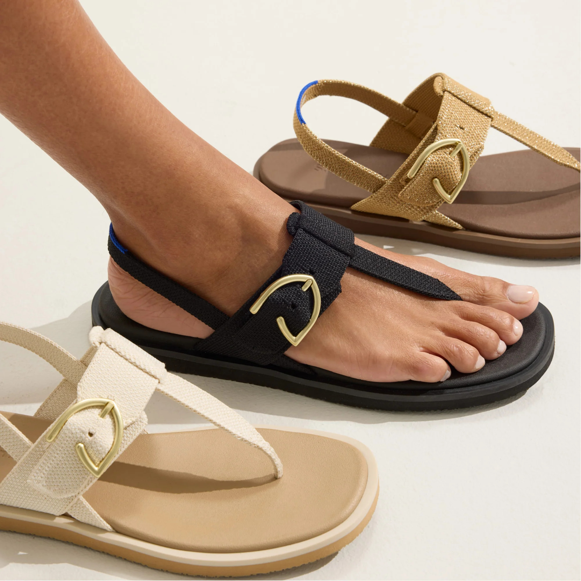 The T-Strap Sandal in Black | Women's Sandals | Rothy's | Rothy's