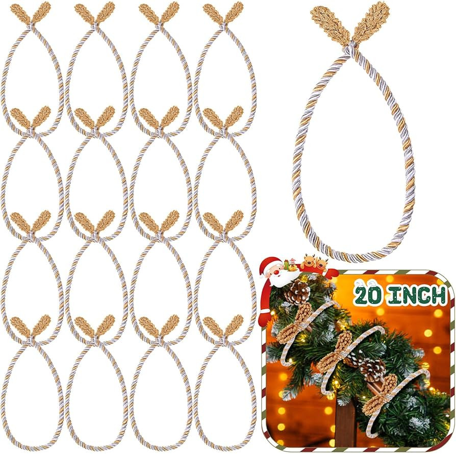 Zhengmy 16 Pcs 20 Inches Christmas Garland Ties Christmas Decorative Twist Ties for Banister Reus... | Amazon (US)