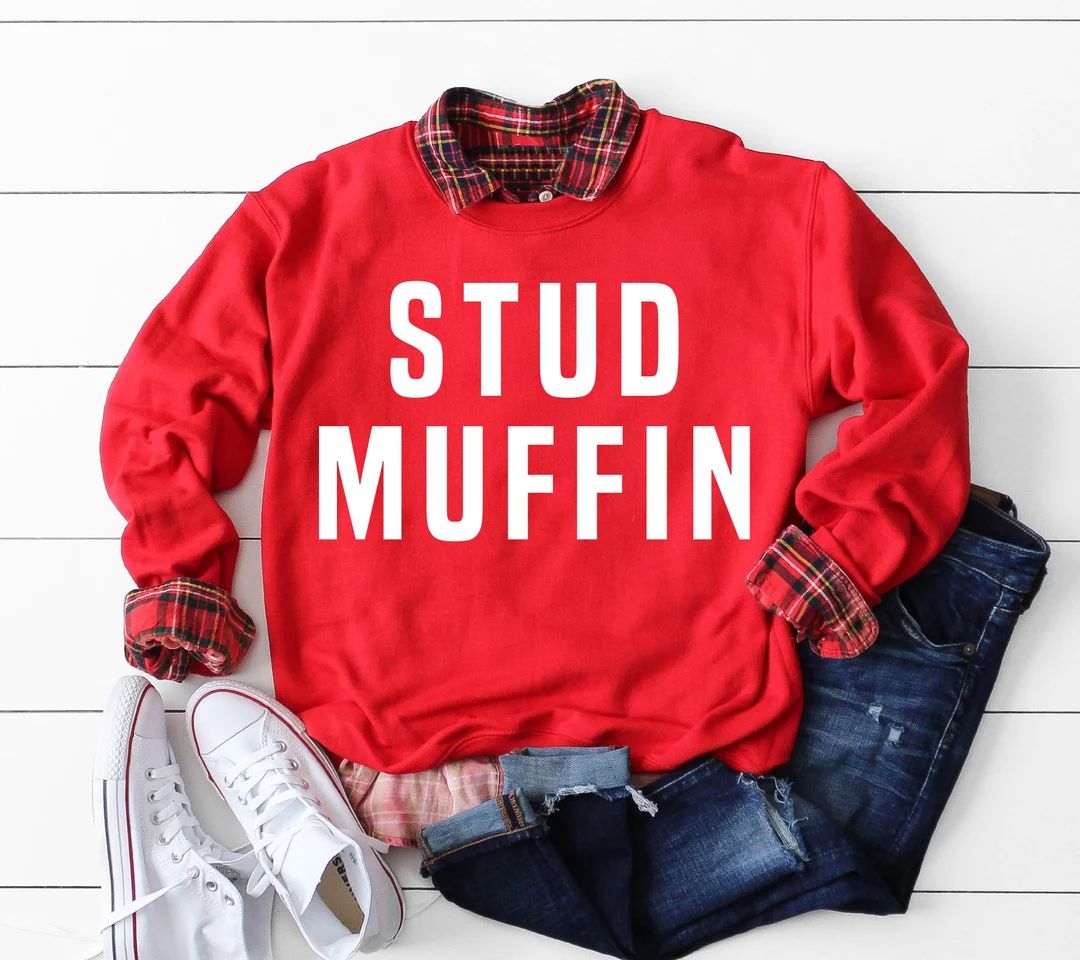 Stud Muffin Shirt Boys Valentines Sweatshirt Baby Boy - Etsy | Etsy (US)