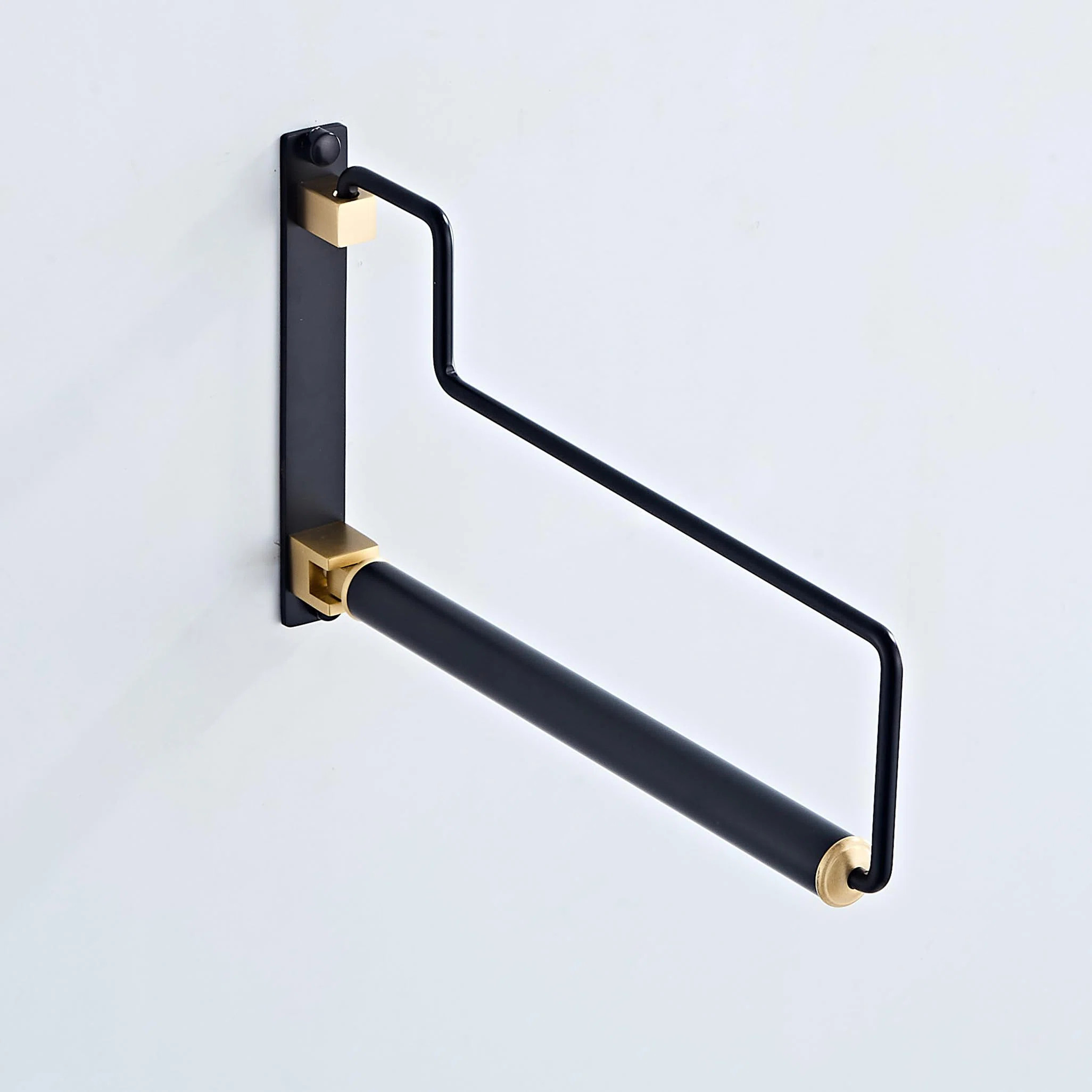 Folding Clothes Hanger Drying Rack Black Wall-Mounted Clothes Organizer For Laundry Room Closet S... | Wayfair North America