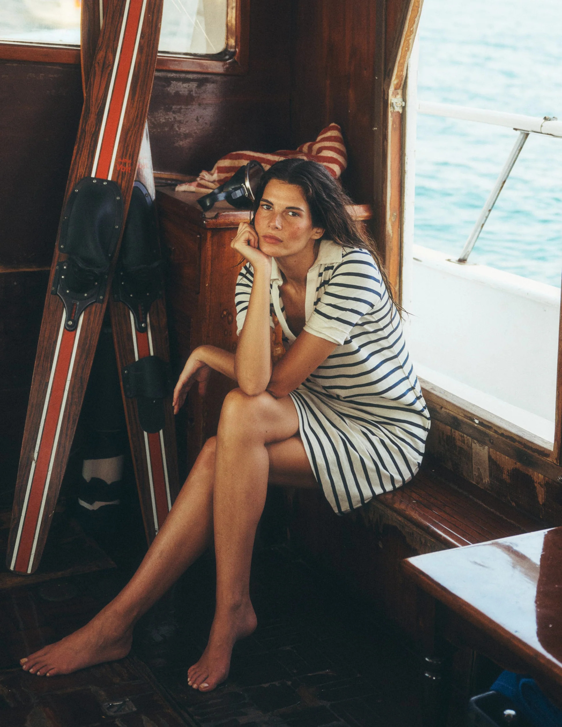 Tilda Jersey T-shirt Dress-Navy and Ivory Stripe | Boden (US)