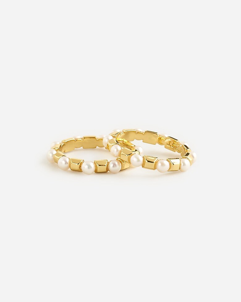 Square pearl rings set | J. Crew US