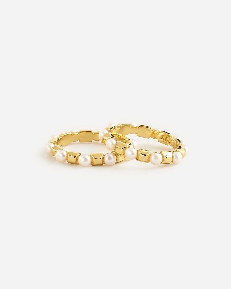 Square pearl rings set | J.Crew US