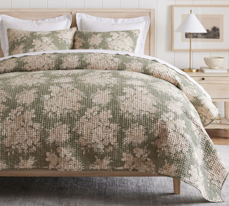 Juliette Toile Handcrafted Reversible Pick-Stitch Bedspread | Pottery Barn UK