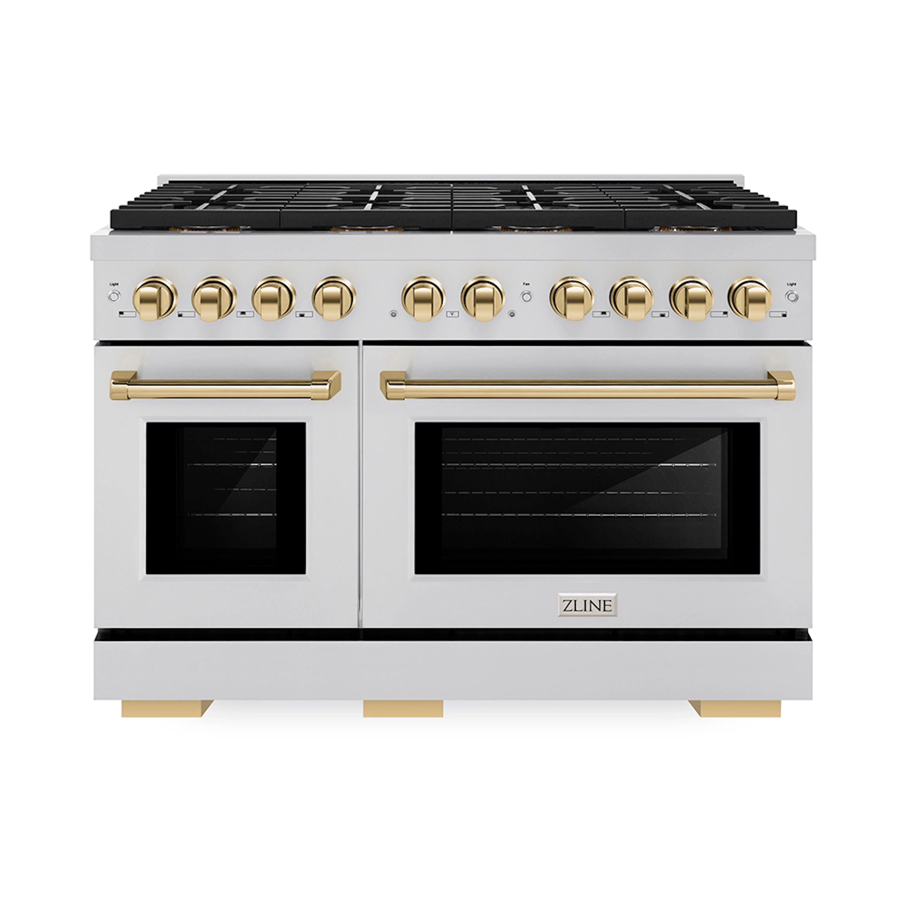 ZLINE KITCHEN & BATH Paramount 48-in 8 burners 4.2-cu ft / 2.5-cu ft Convection Oven Freestanding Double Oven Gas Range ( Stainless Steel ) | Lowe's