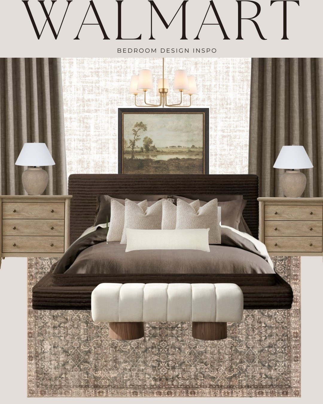 Warm neutrals and cozy textures 🤎 Everything in this bedroom is from Walmart — yes, really! From the velvet bed to the vintage-look rug and those stunning nightstands, this look is affordable and elevated.
#WalmartHome #BedroomInspo #NeutralDecor #AffordableStyle #BedroomDesign #WalmartFinds #HomeDecorOnABudget #CozyBedroom #NeutralHome #InteriorInspo



#LTKStyleTip #LTKU #LTKHome