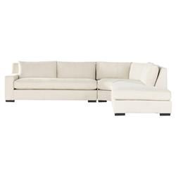 Adley Modern Classic Beige Performance 3 Piece Sectional - LAF - 110.5"Wx141.5"D | Kathy Kuo Home
