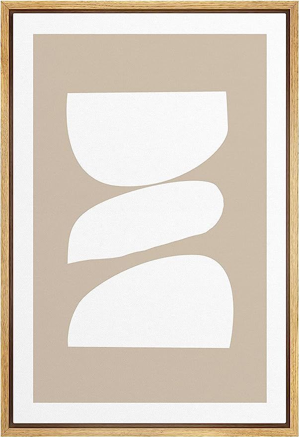 SIGNWIN Framed Canvas Print Wall Art Geometric Mid-Century White Blocks Abstract Shapes Illustrat... | Amazon (US)