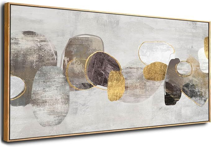 Gray Abstract Wall Art Decor 30x60 Inch Large Gold Wall Art Modern Artwork for Living Room Bedroo... | Amazon (US)