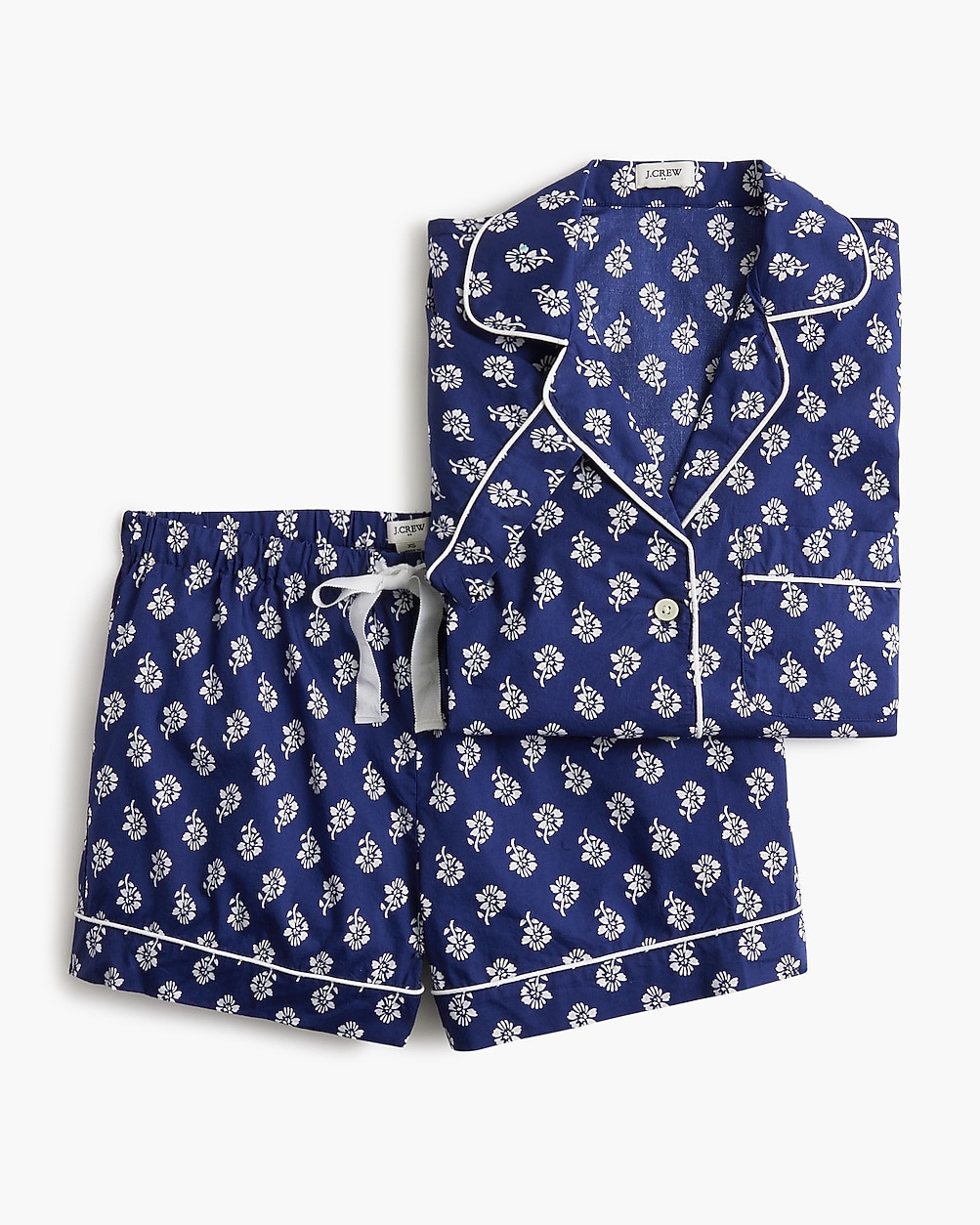 Short-sleeve cotton short pajama set | J.Crew Factory