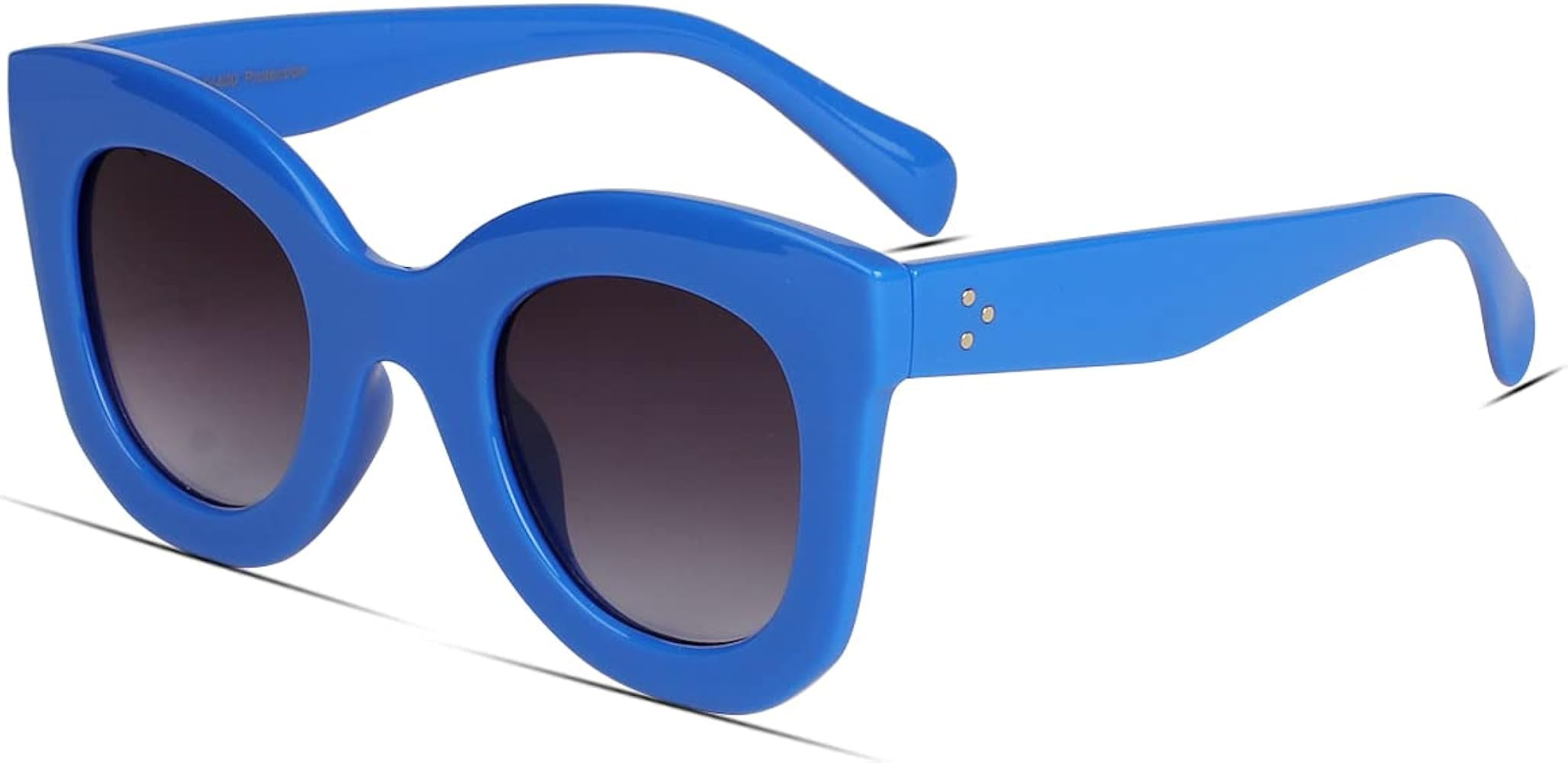 Freckles Mark Thick Fashion Butterfly Sunglasses for Women Trendy Round Cat Eye Sun Glasses | Amazon (US)