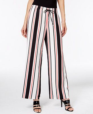 Calvin Klein Striped Wide-Leg Pants | Macys (US)