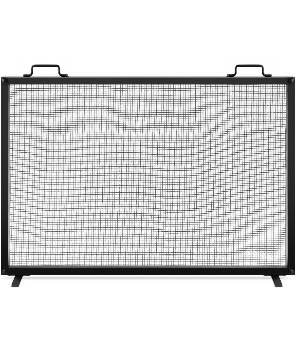 Best Choice Products 38x27in Single Panel Fireplace Screen Handcrafted Steel Mesh Spark Guard w/ Handles - Black | Macy's