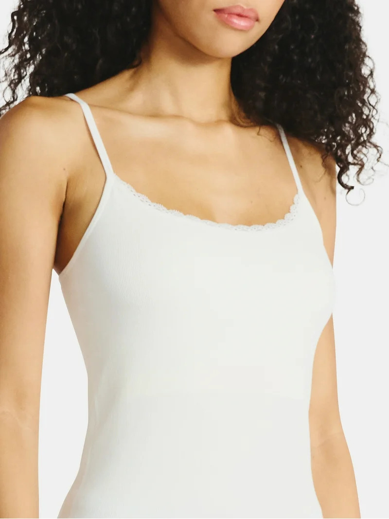 No Boundaries Seamless Lace Trim Cami, Women's | Walmart (US)