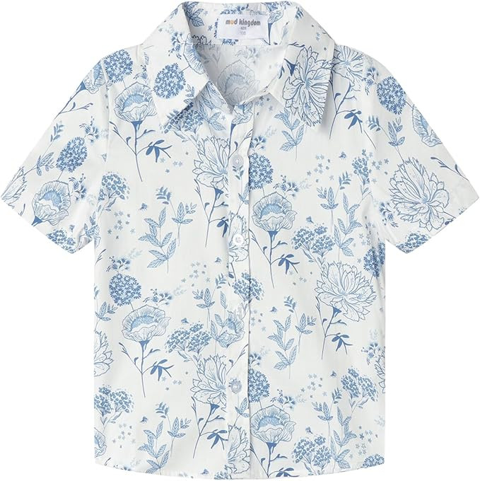 Mud Kingdom Little Boys Summer Shirt Fashion Letter Graffiti | Amazon (US)