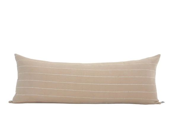 JANAE  14x36 Light Tan Beige and White Striped Pillow Cover | Etsy | Etsy (US)
