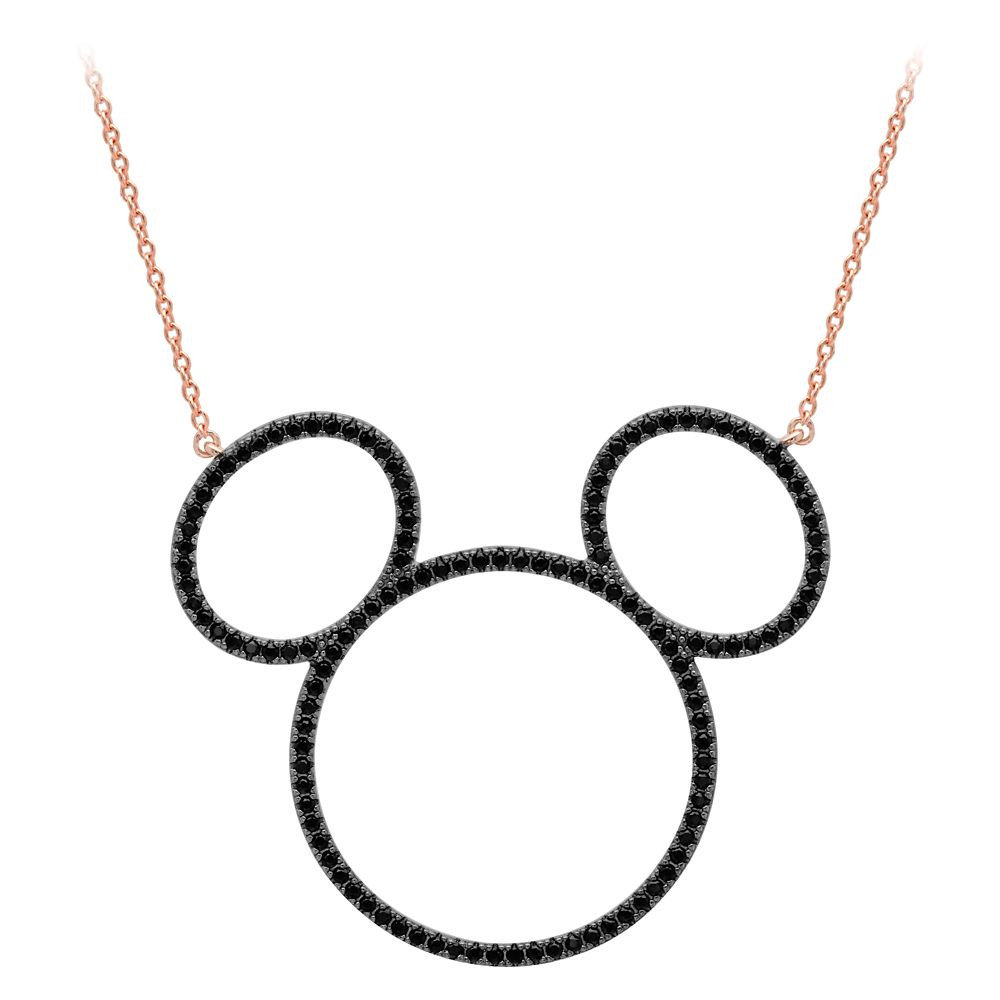 Mickey Mouse Pave Icon Necklace by CRISLU – Rose Gold – Large | Disney Store