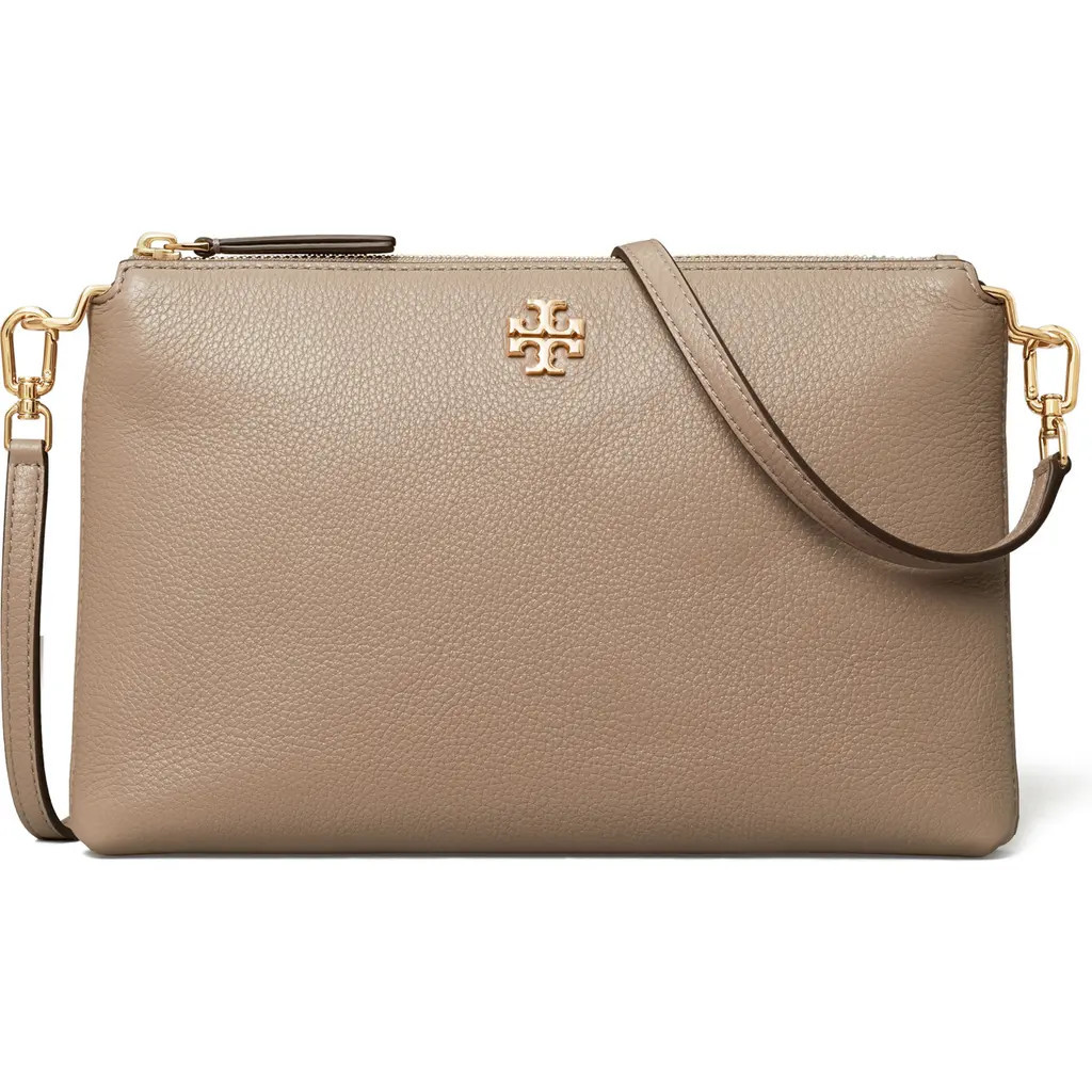 Tory Burch Mercer Pebbled Zip Crossbody Bag in Gray Heron at Nordstrom | Nordstrom