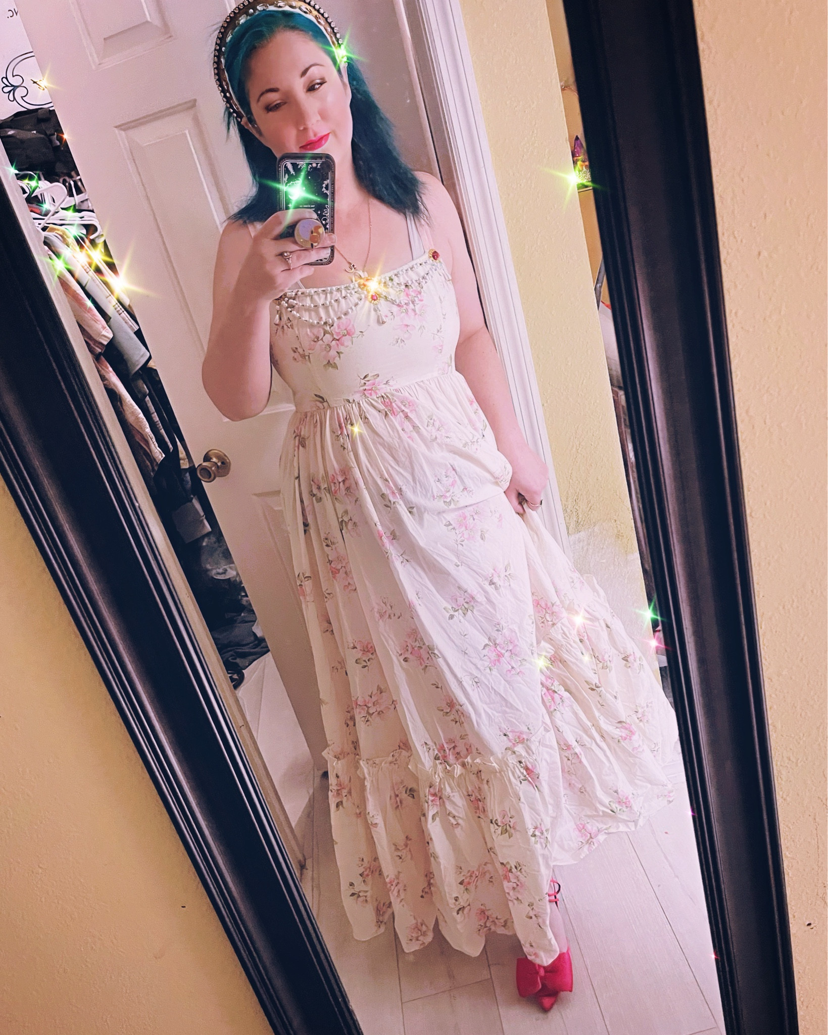 It was a pretty floral dress kind of day! Another from my @selkie collection! 🥰 Went to Joanne’s today and their Halloween stuff is so pretty 😍 
What do you like? Too soon? 
🎃👻🎃👻💀☠️
#halloween2024
#selkiedress
#selkie
#dopaminedressing
#prettydress
#dayout
#joannesfabricstore
#hallloweendecor
#mirrorpic
#realoutfit
#mirrorselfie

#LTKFindsUnder50 #LTKSeasonal #LTKHome