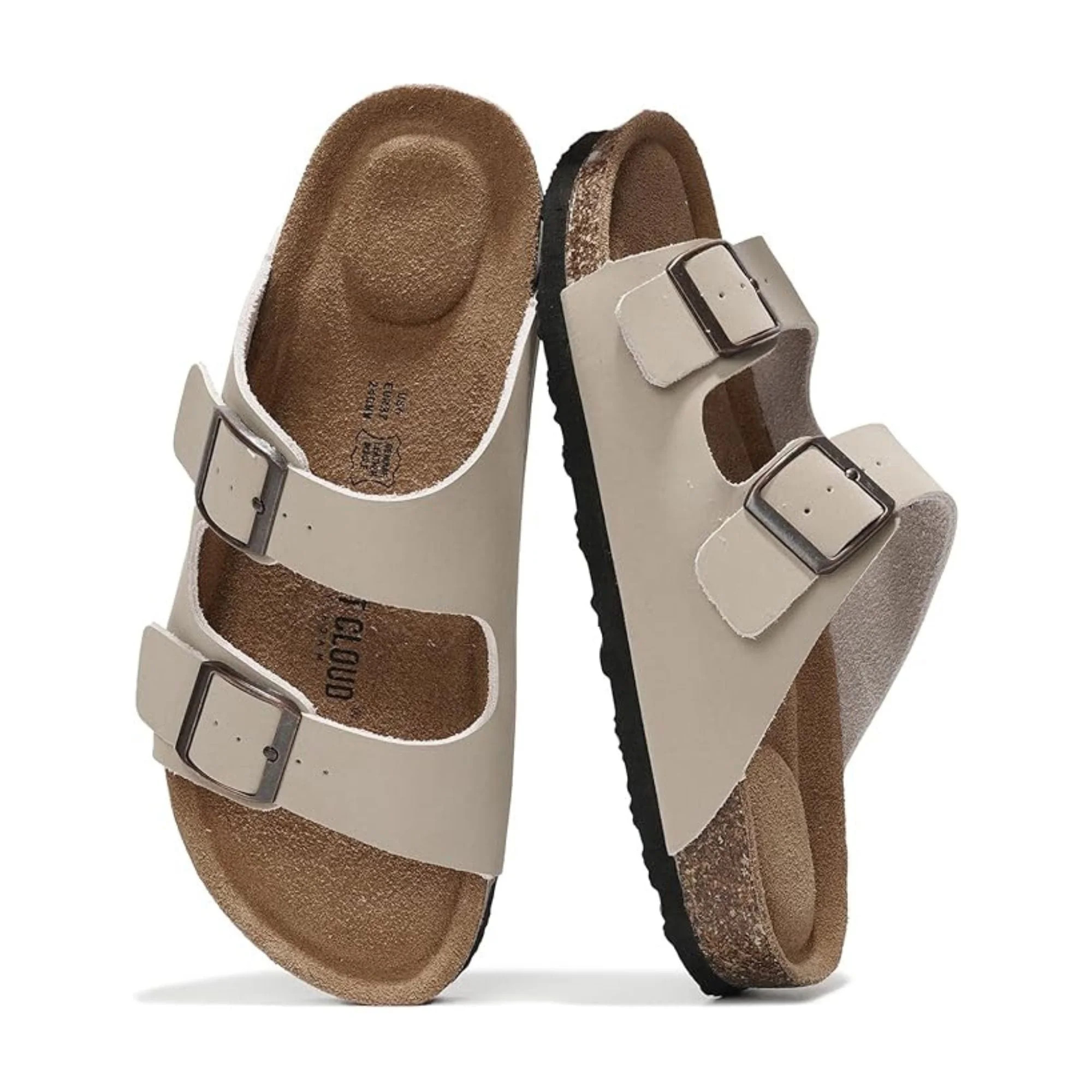Project Cloud 100% Genuine Leather Cork Footbed Womens Sandals, Slippers for Women (Venita) - Wal... | Walmart (US)