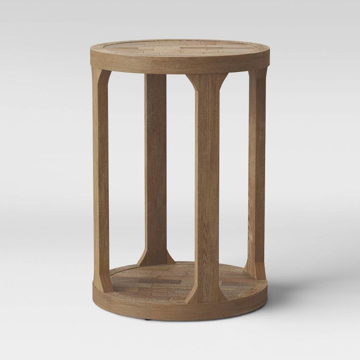Castalia Round Accent Table Natural Wood - Threshold™ | Target