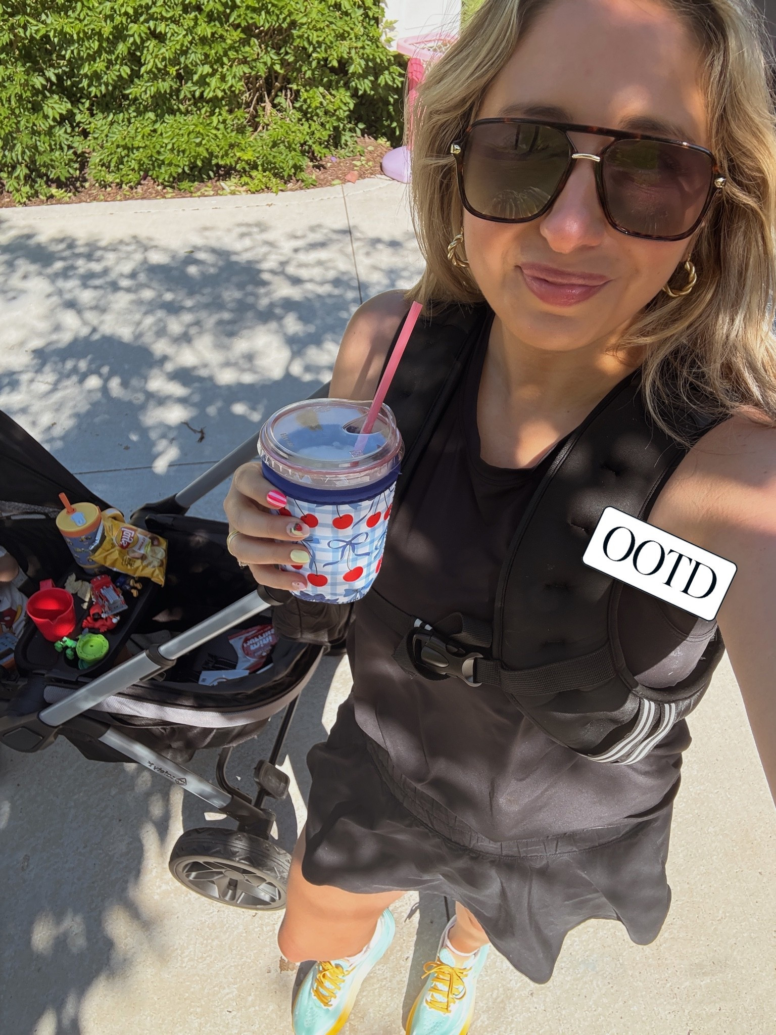 Mom walking outfit to get my steps in. Love my weighted vest and iced coffee in my to go coffee cup! These Amazon sunglasses are so cute and affordable and my toddler loves his safety 1st wagon! 


#momoutfit
#mom #momlife #stroller #wagon

#LTKmomlife #LTKdayinmylife #LTKmorningroutine