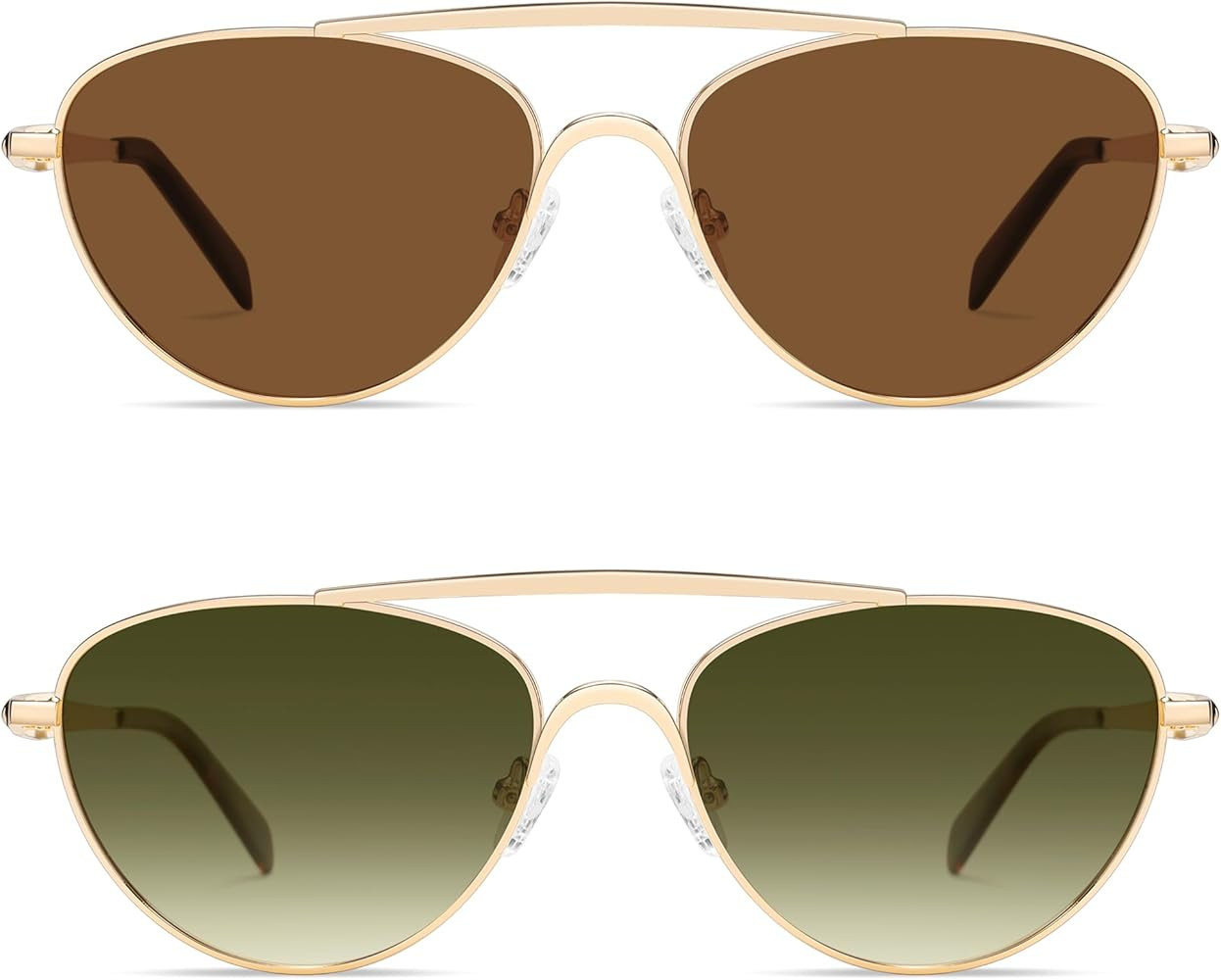 VANLINKER Polarized Trendy Aviator Metal Cat Eye Sunglasses for Women Men Retro Vintage Shades VL... | Amazon (US)