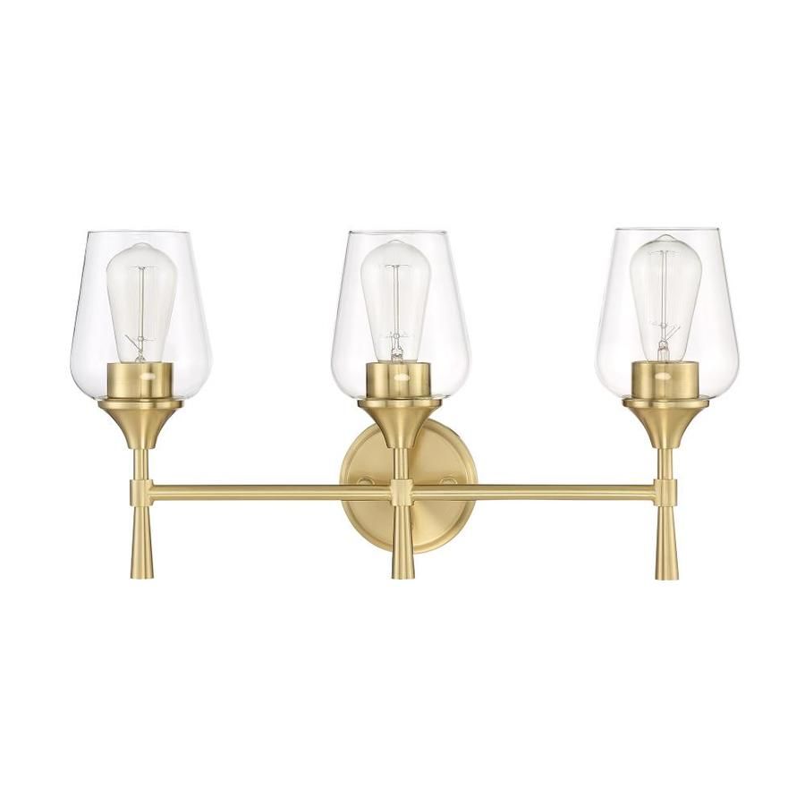 Sunset Lighting Stella 3-Light Gold Transitional Vanity Light Bar Lowes.com | Lowe's