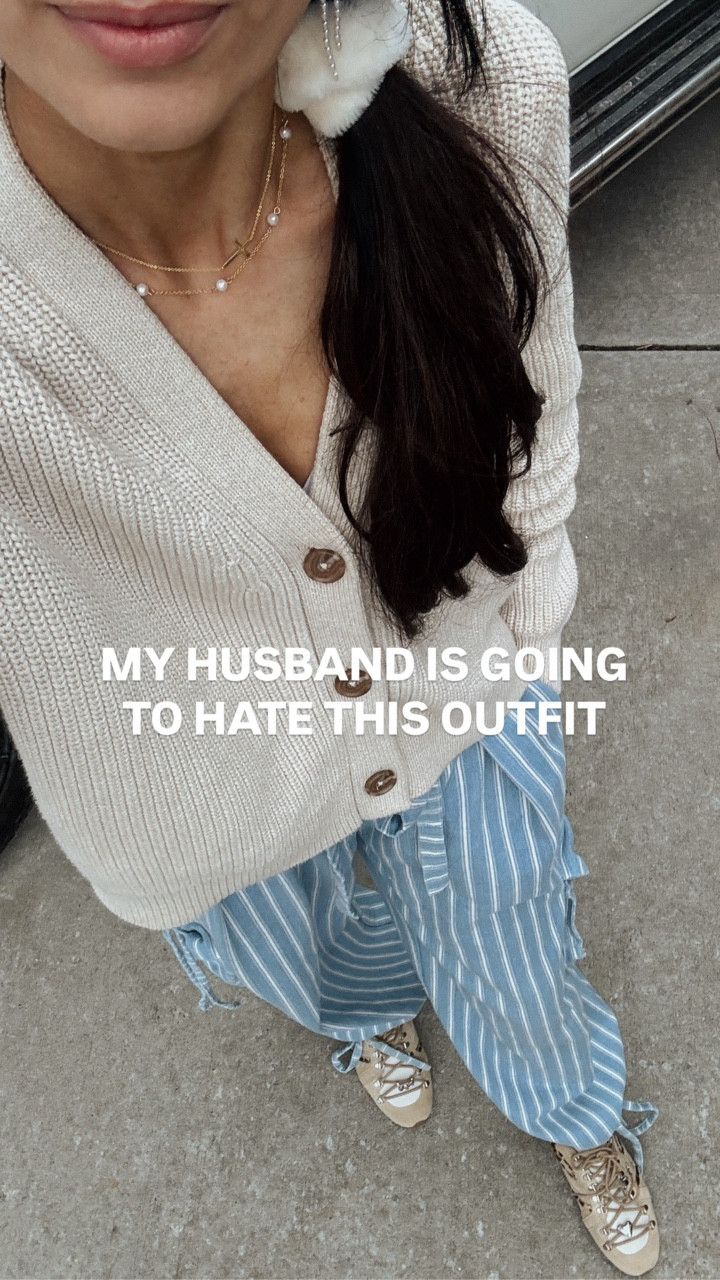 Back at it with the cardigans and balloon pants. This cardigan is only $50- love the shape and it’s so classic. The pants are older and sold out, but I’ll link what I can. 🤍