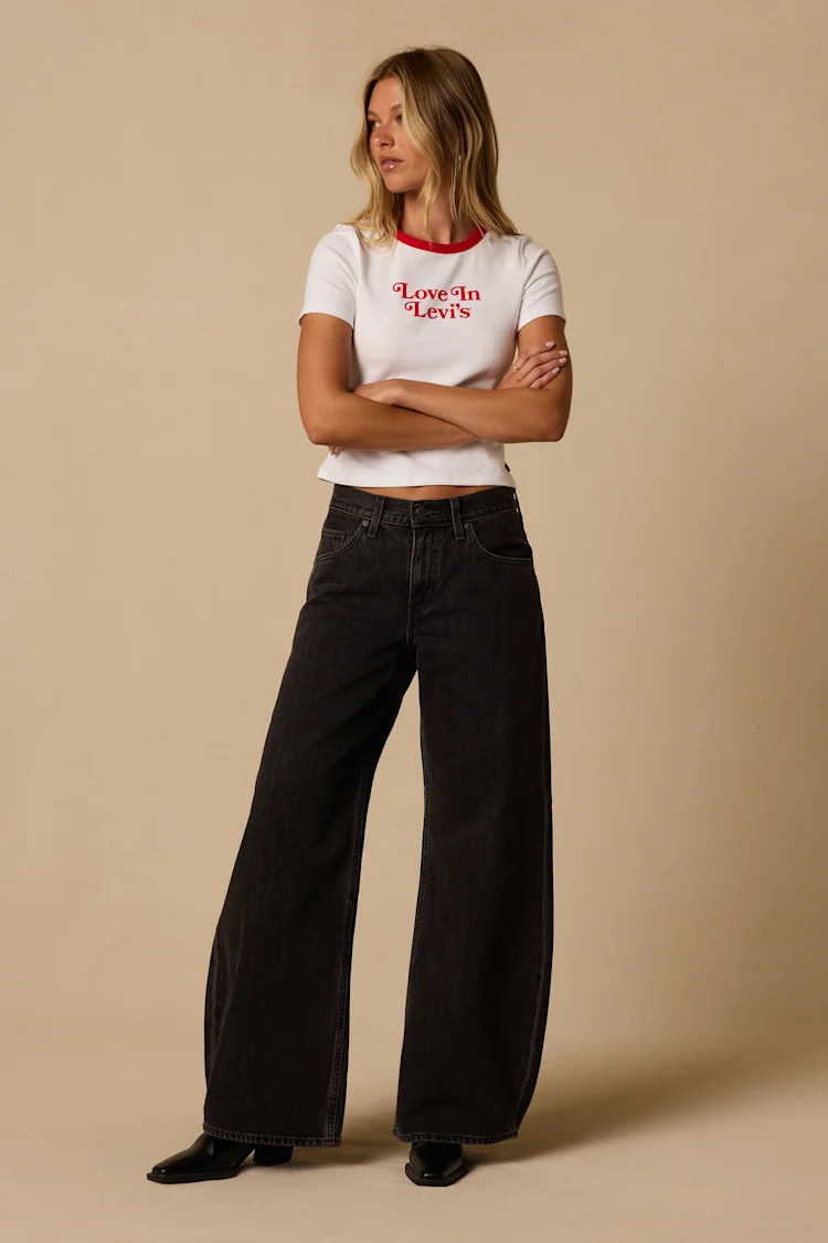 Teardrop Wide-Leg Washed Black Mid-Rise Jeans | Lulus