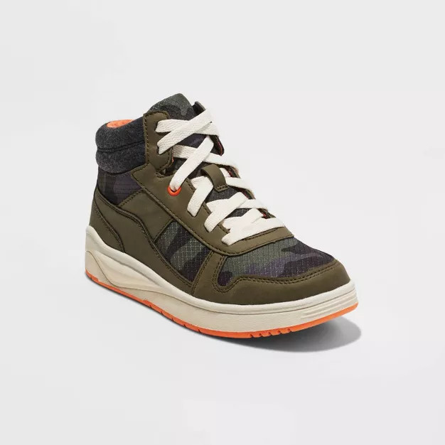 Boys' Lace-Up Ledger Sneakers - Cat & Jack™ Olive | Target