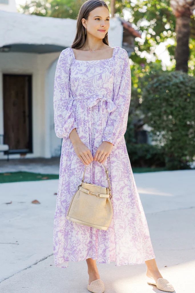 Feeling Oh So Sweet Lavender Toile Midi Dress | The Mint Julep Boutique