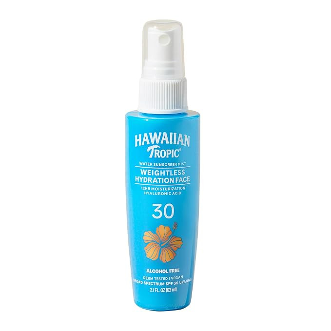 Hawaiian Tropic Weightless Hydration Water Mist for Face SPF 30, 2.1 Fl Oz, Travel Size SPF Face ... | Amazon (US)