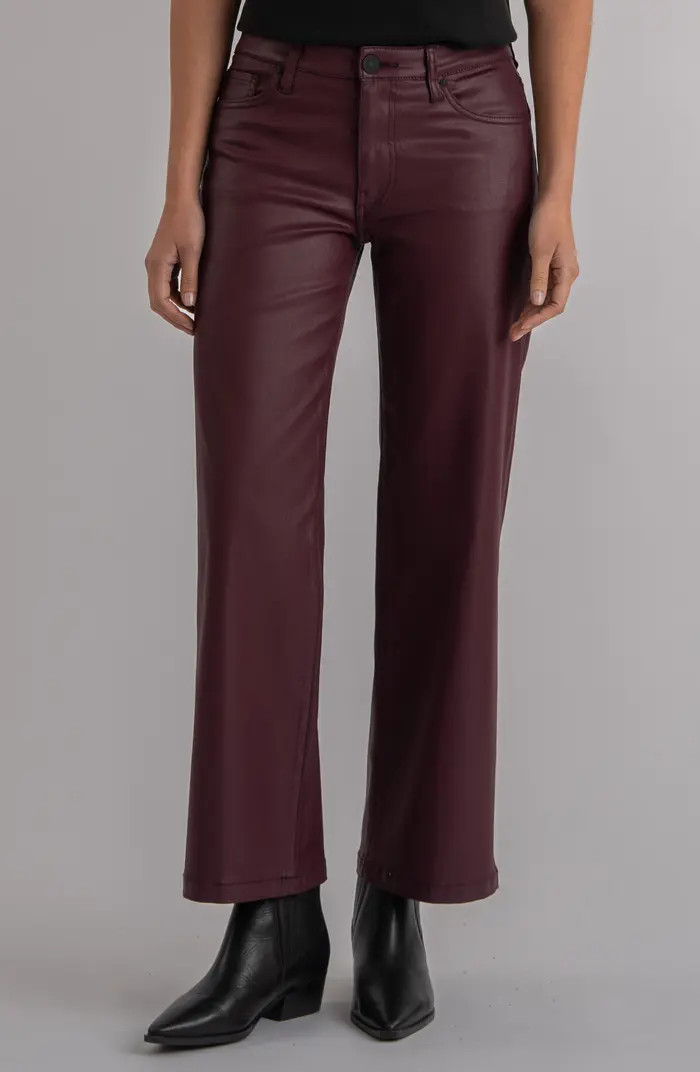Coated Ankle Wide Leg Jeans | Nordstrom