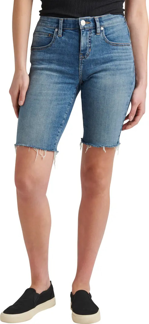 Cecilia Raw Hem Denim Bermuda Shorts | Nordstrom